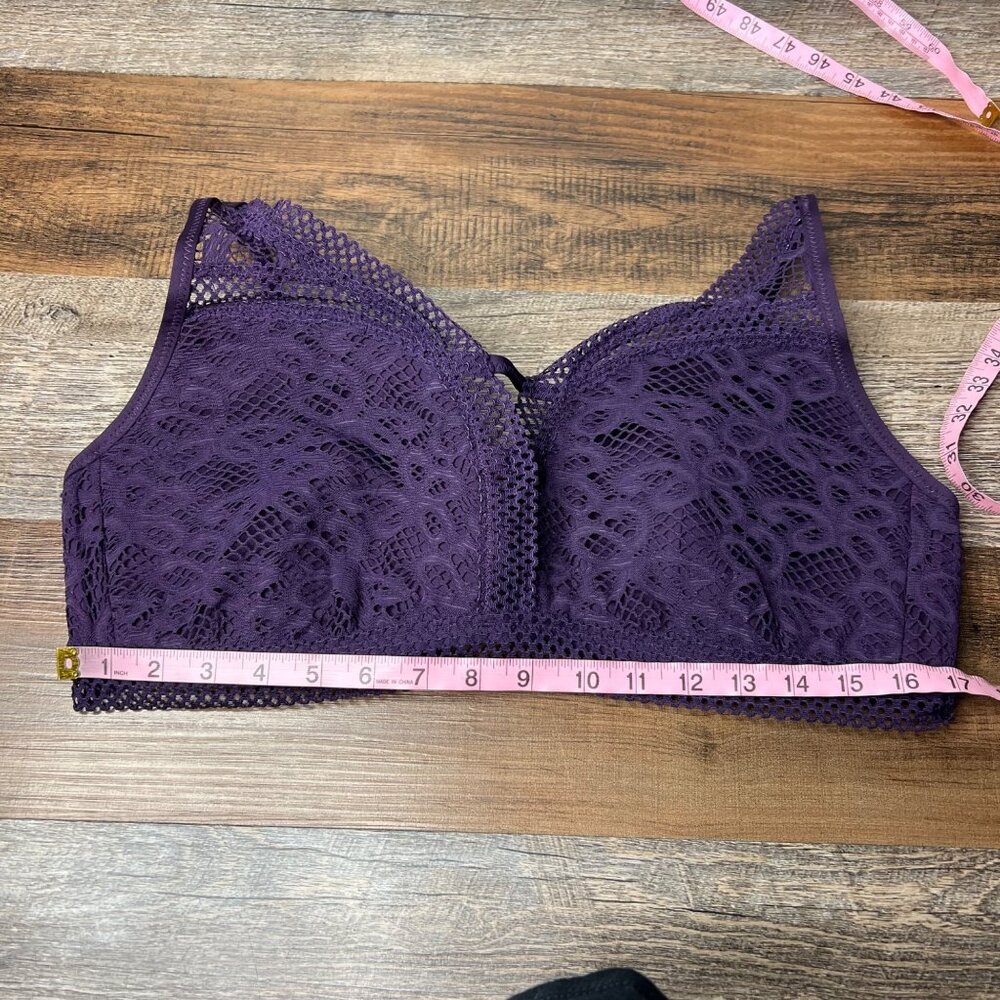 NWOT BECCA by Becca Virtue Purple Crochet Bikini Top Adjustable‎ Tie Back 2X - Picture 8 of 8
